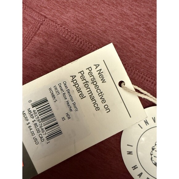 Vuori Women’s Clean Elevation Shorty Desert Rose Heather Pink Sz XS New w/tag - Picture 2 of 3